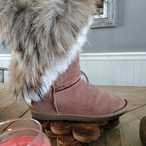 Women's Winter Lined Fur Boots - Brown